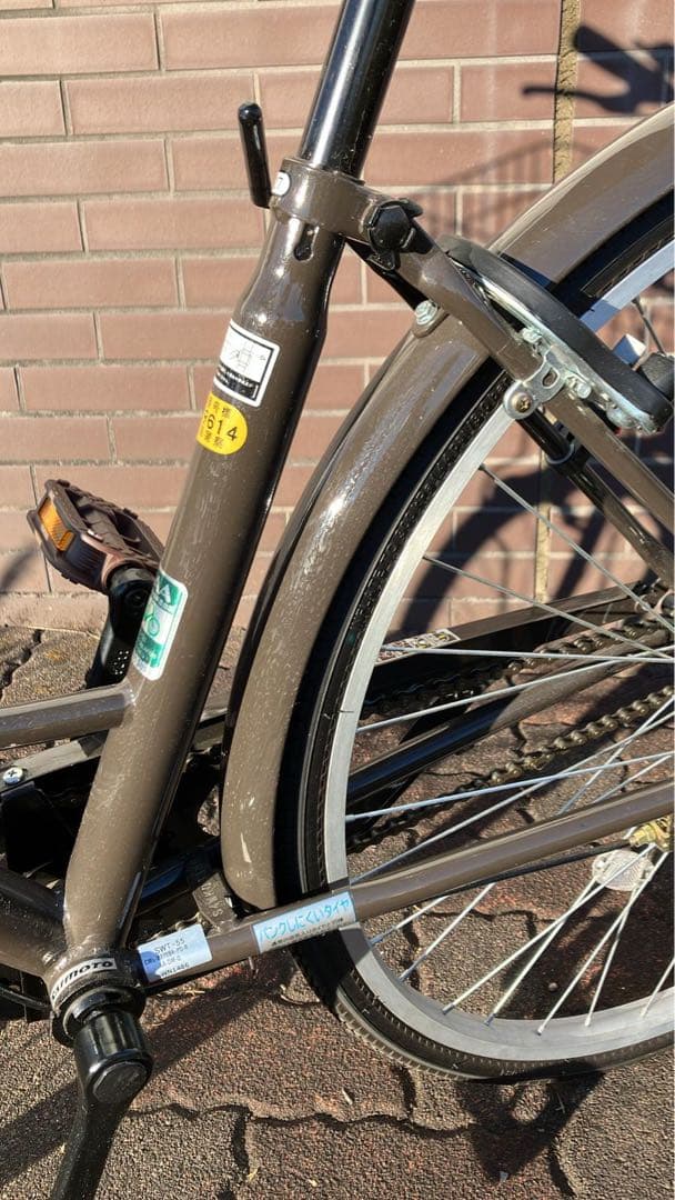 -値下げ-【極美品】26インチ シティサイクル ブラウン バスケット付き