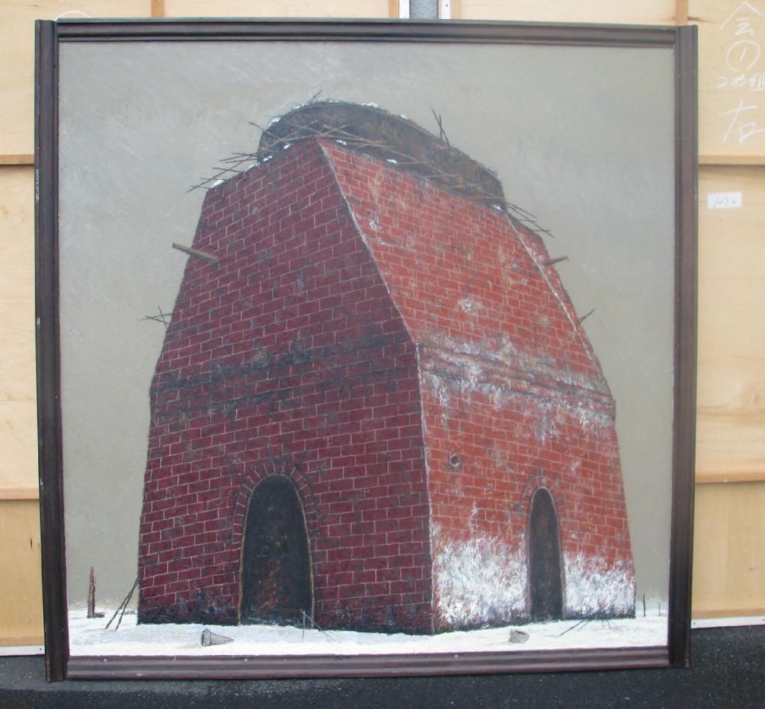 鶴山好一「風屋」S100号大,超大作177*177,仏郊外,カフェ等におすすめ