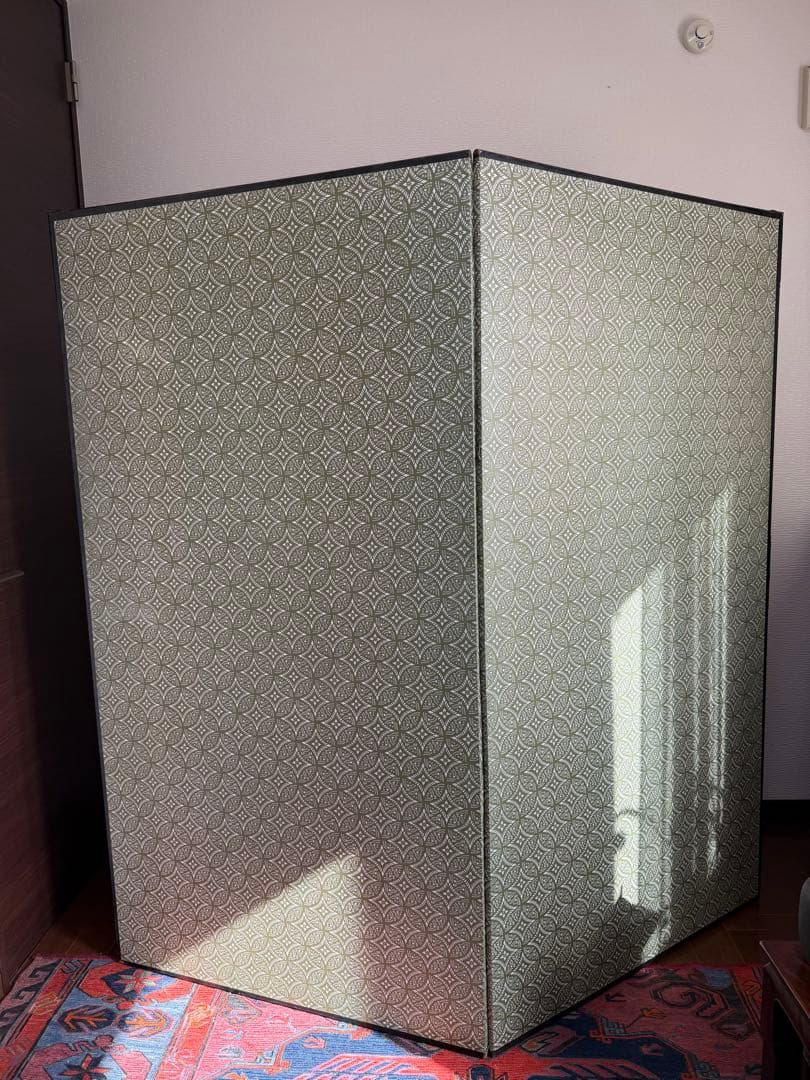 伝統的な日本屏風 大型 金屏風 二曲屏風 アンティーク