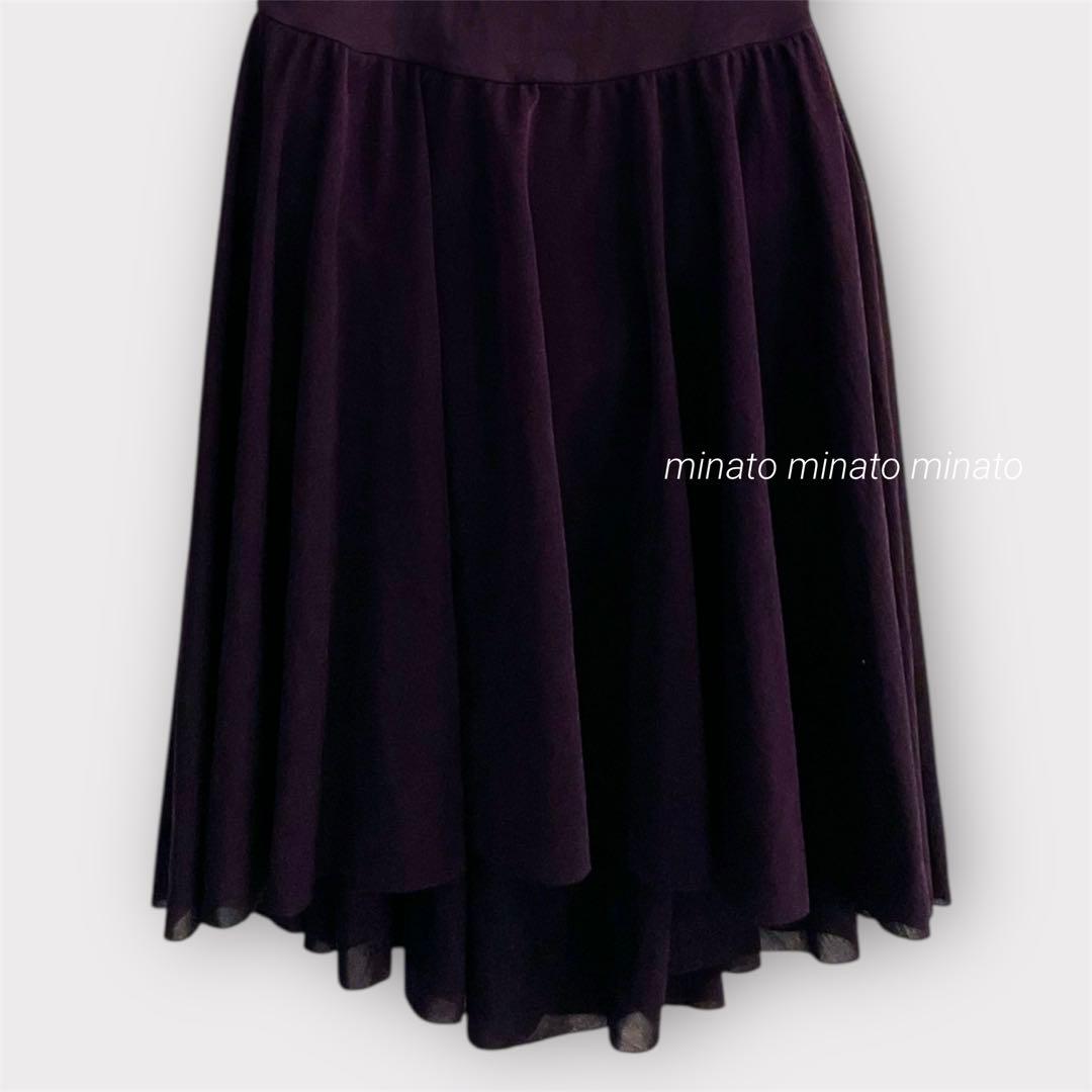 未使用 チャコット チュールライン切替 スカート付 レオタード ワインレッド M