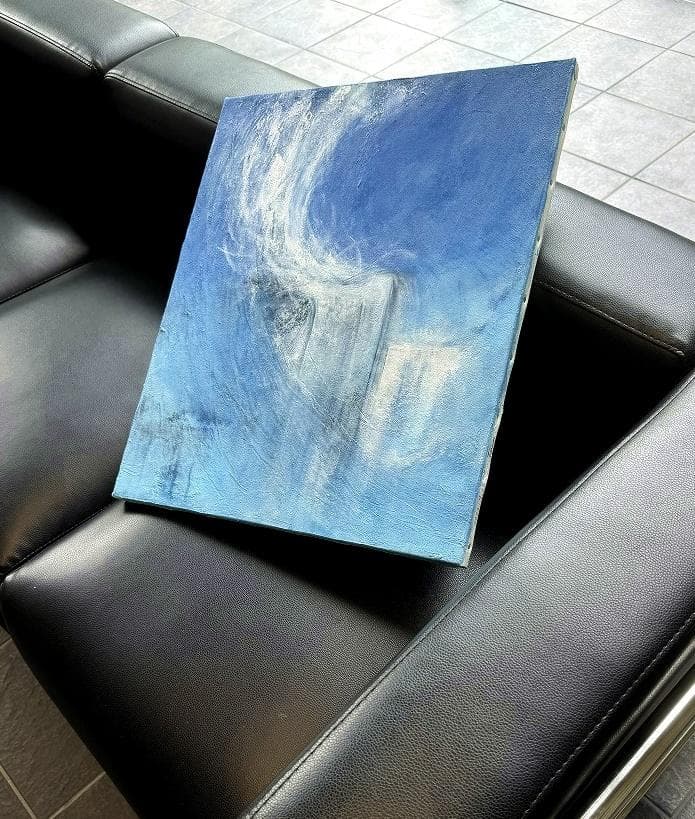 光の滝　抽象画　キャンパス　アクリル　絵画　海　滝　水