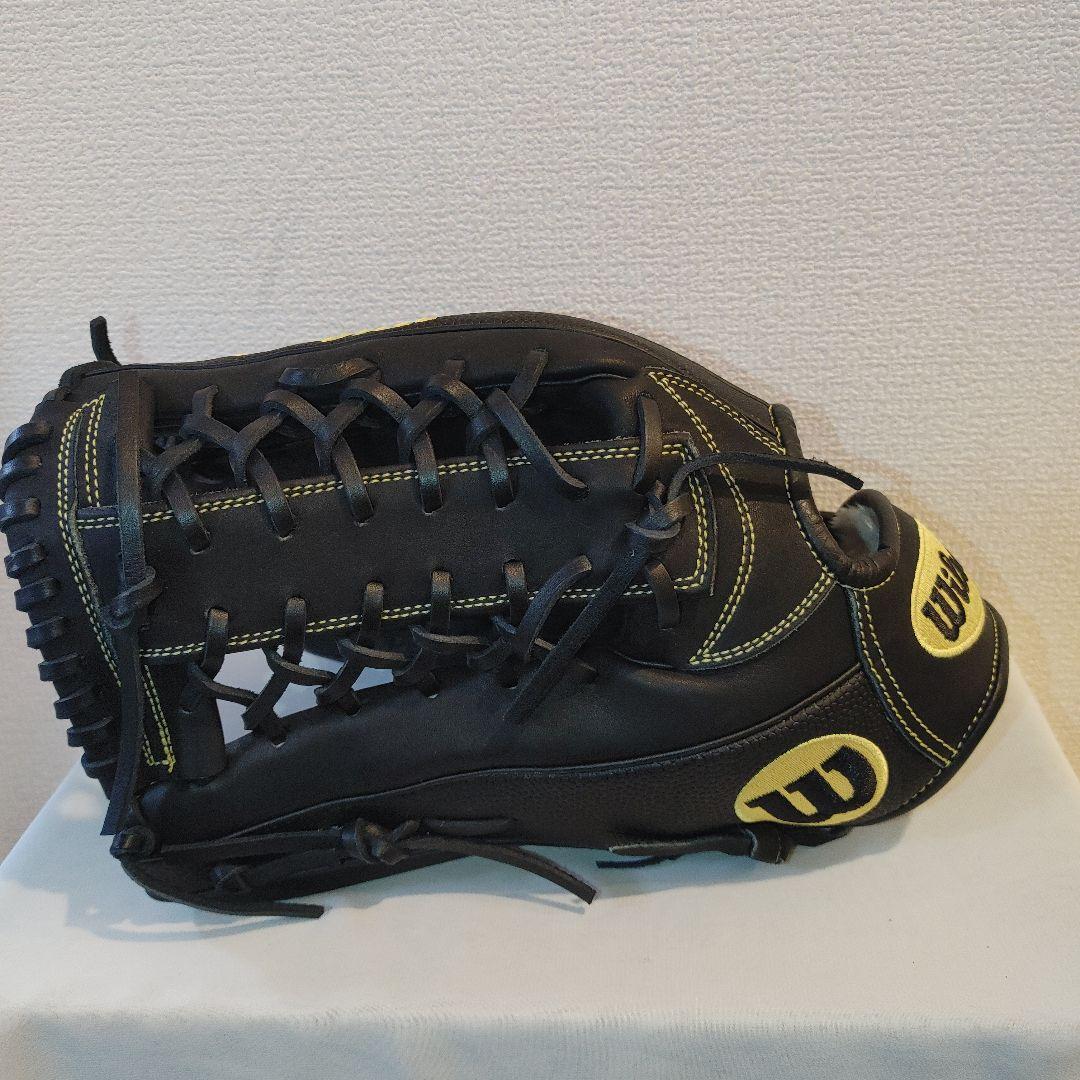 ウイルソン　軟式　左投げ　外野 ブラック×イエローロゴ