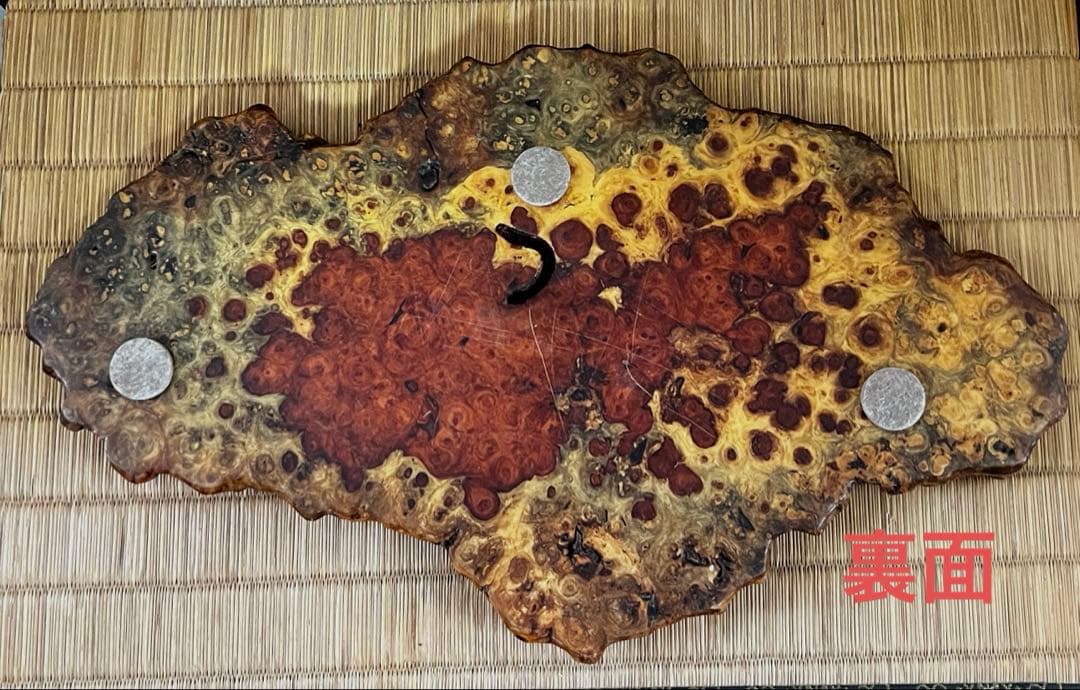 天然時代古木 花梨 美玉杢 瘤 花台 香台 盆栽台 平台 約44㎝