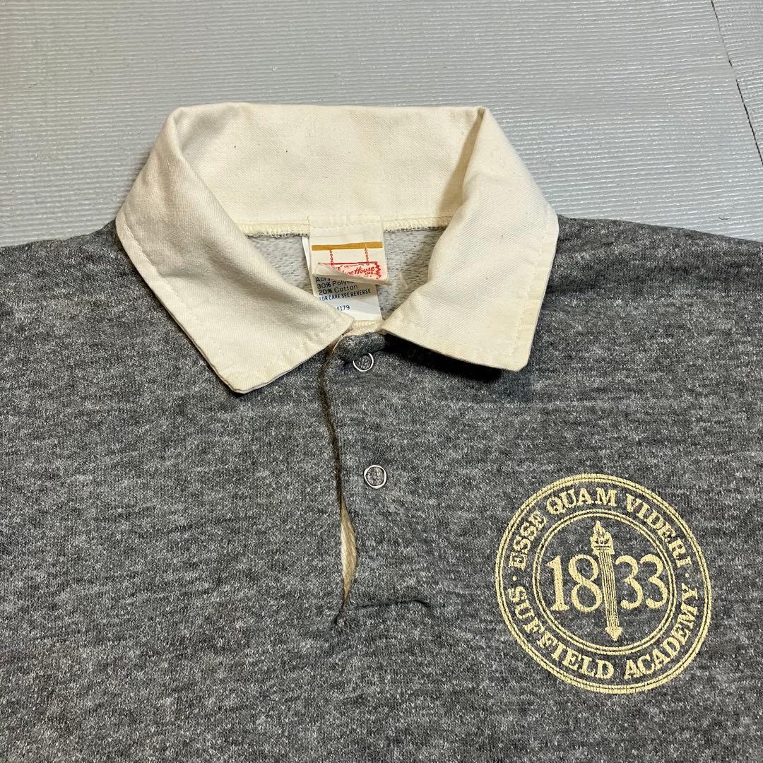 COLLEGE HOUSE USA製 70s〜80s ポケット付き ラガーシャツ