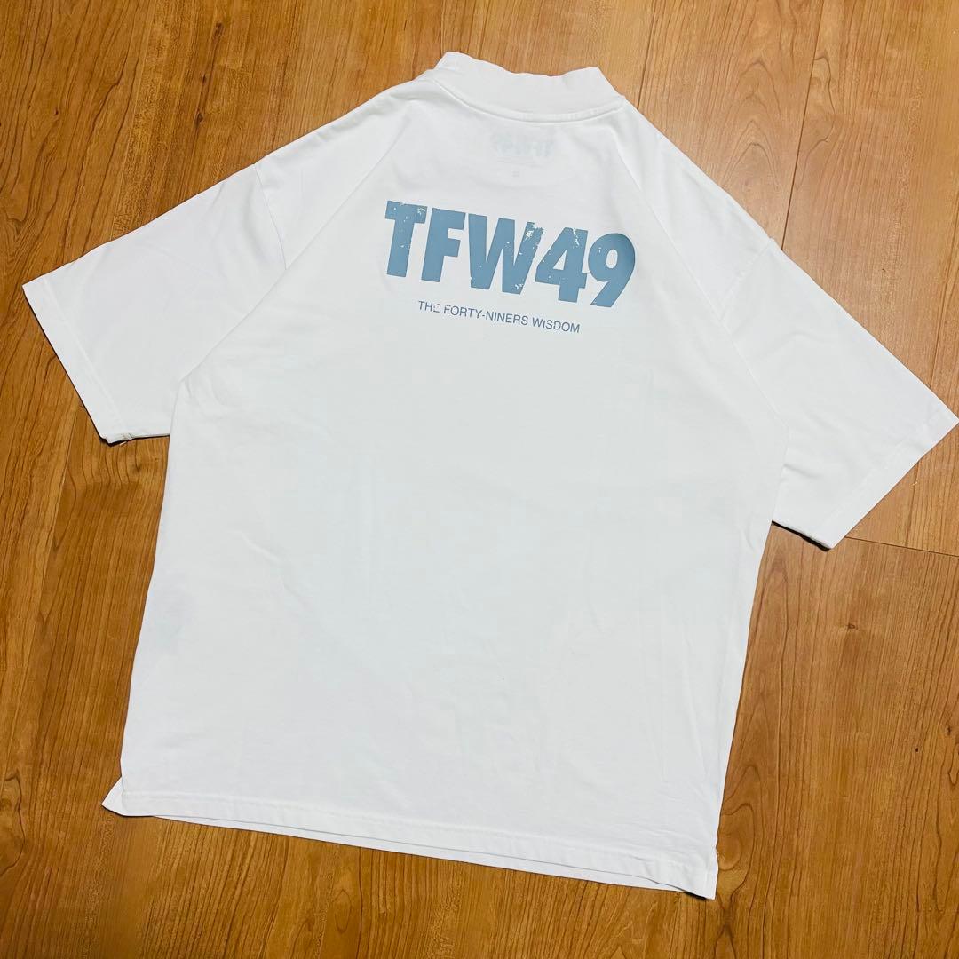 TFW49 モックネック　Tシャツ L ホワイト　ゴルフ