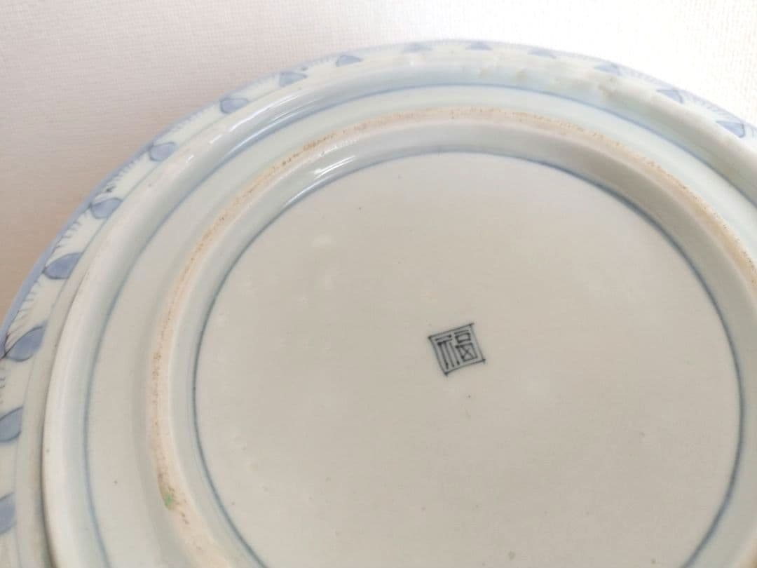 お値下げしました、古伊万里　色絵　梅・菊・蝶紋大鉢