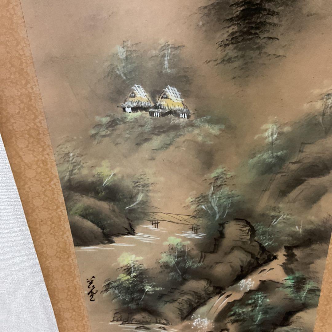 紙本 彩色画風景図 作者不詳 落款印譜在 桐箱