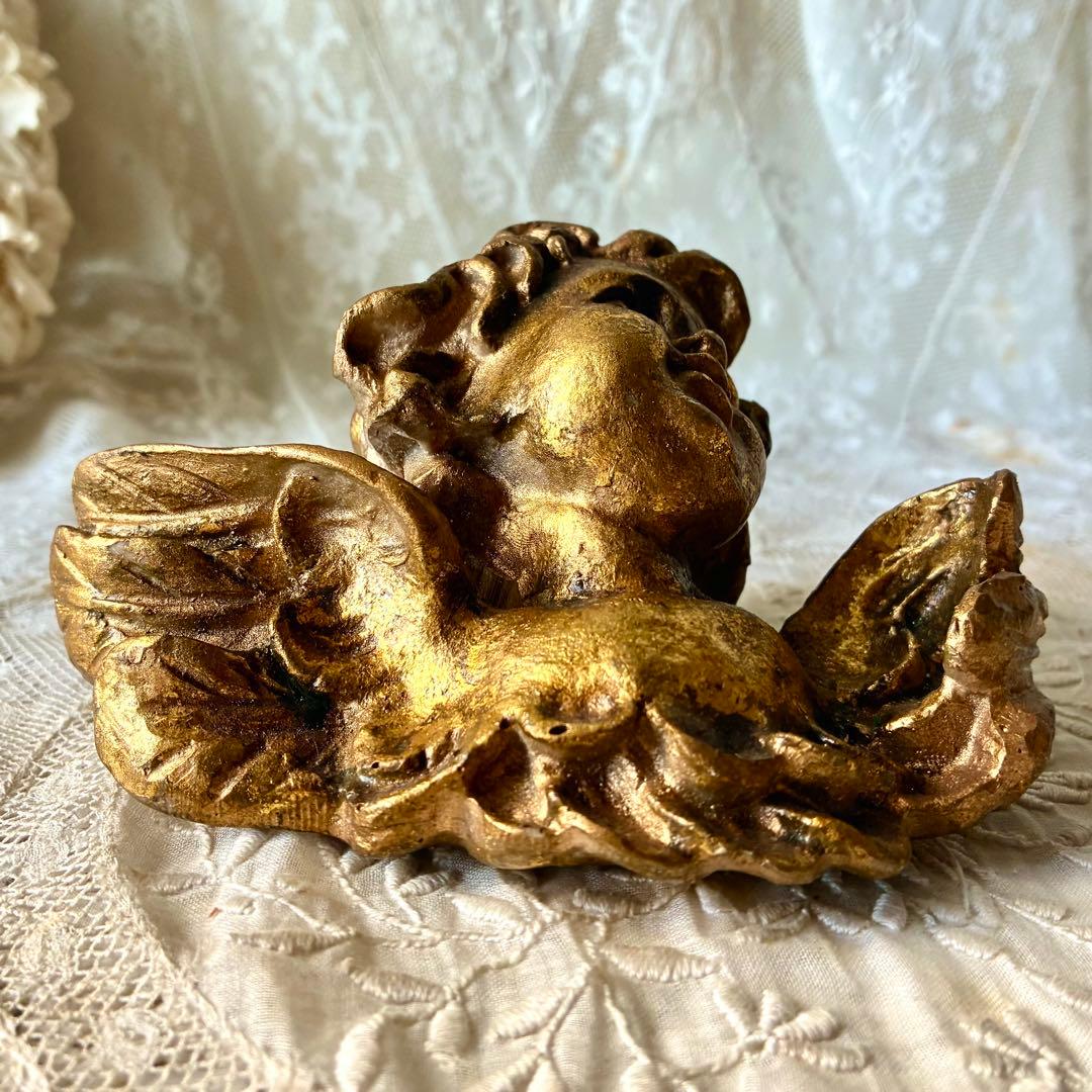 天使オブジェ　ウォールデコレーション　壁掛けオーナメント　フランスアンティーク