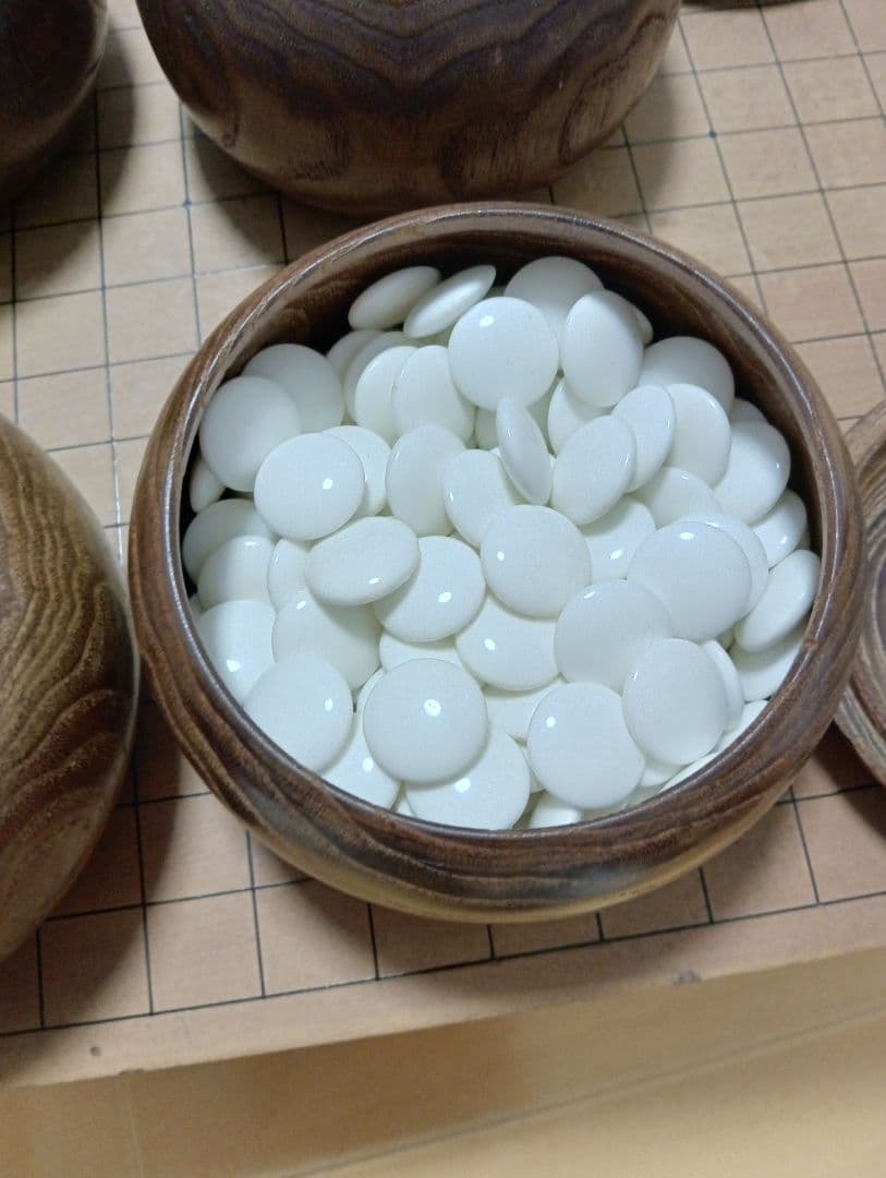 囲碁 木製碁石セット 黒白碁石付き