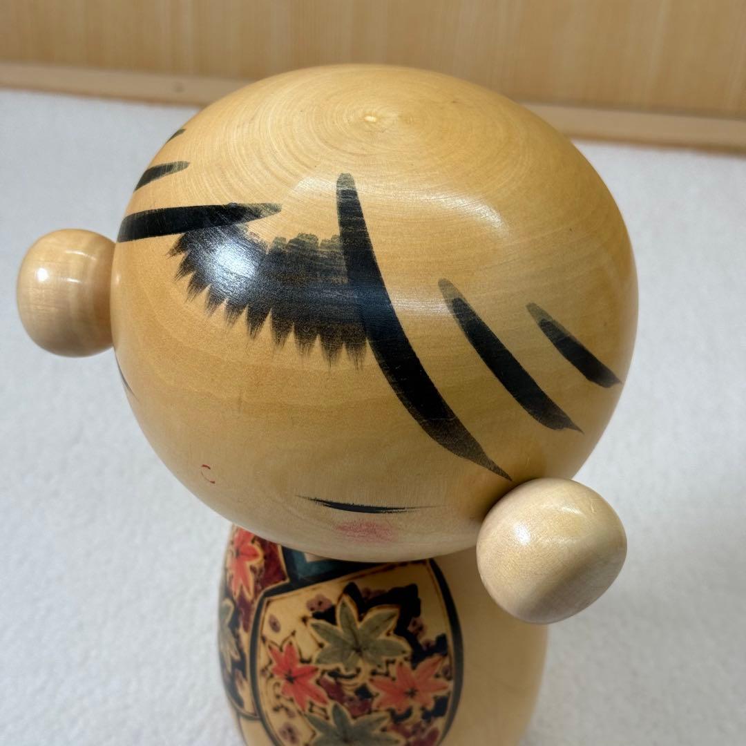 狩野千代松　心待ち　狩野千代松 創作こけし「心待ち」 内閣総理大臣賞　こけし