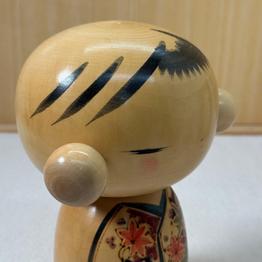 狩野千代松　心待ち　狩野千代松 創作こけし「心待ち」 内閣総理大臣賞　こけし