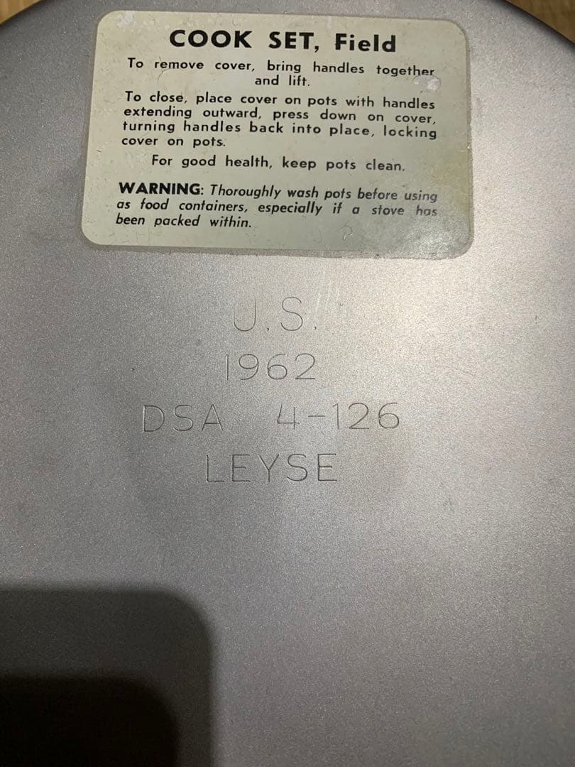 US 米軍　60's 山岳部隊 クックセット　未使用　デッドストック