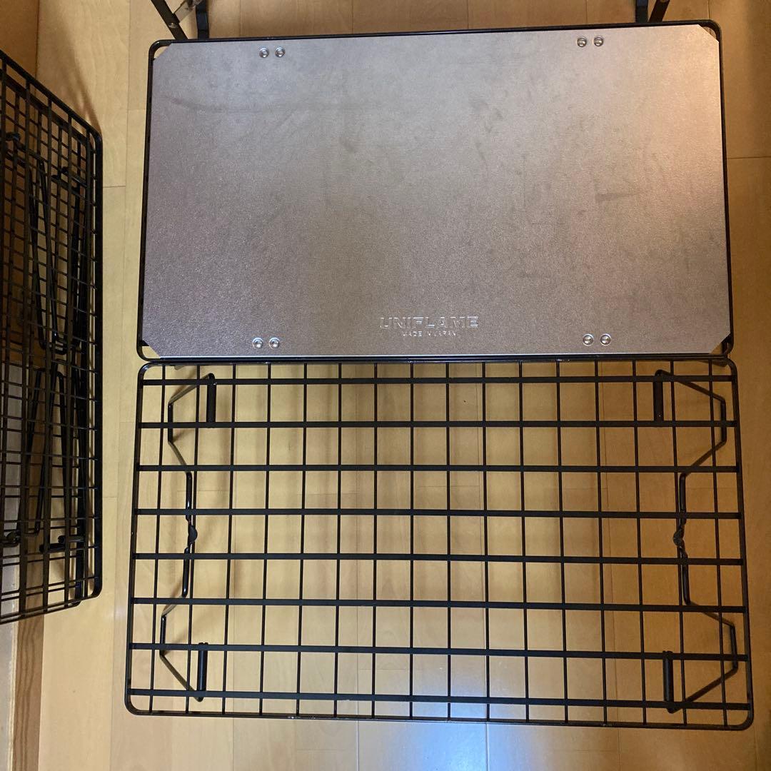 ユニフレームフィールドラック4 天板1 キャプテンスタッグラック1 バック付