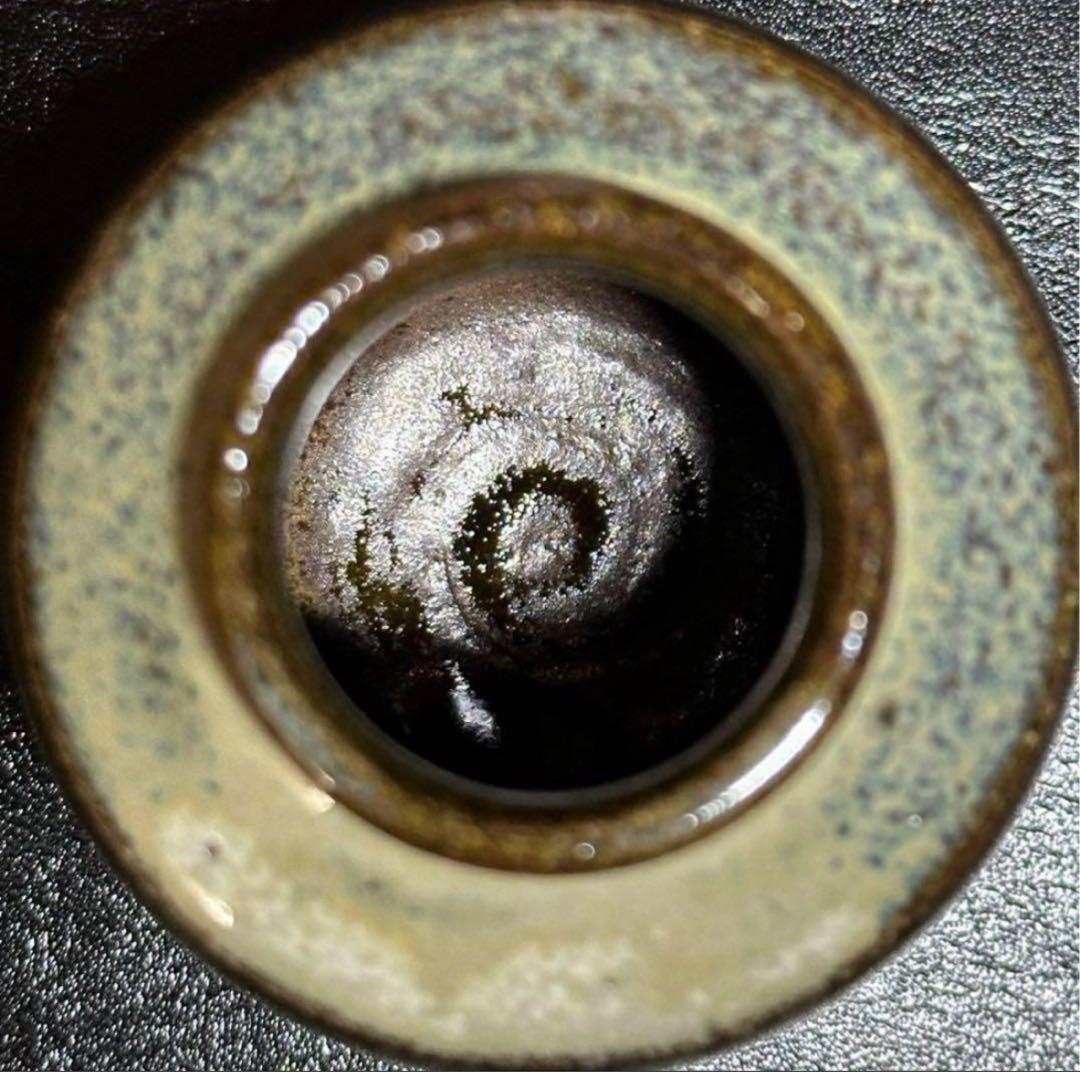 小代焼 肩衝 茶入/替仕服付！花文浮織 万代屋『近重治太郎』造！共箱/仕覆/栞付