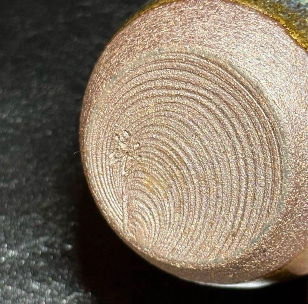 小代焼 肩衝 茶入/替仕服付！花文浮織 万代屋『近重治太郎』造！共箱/仕覆/栞付