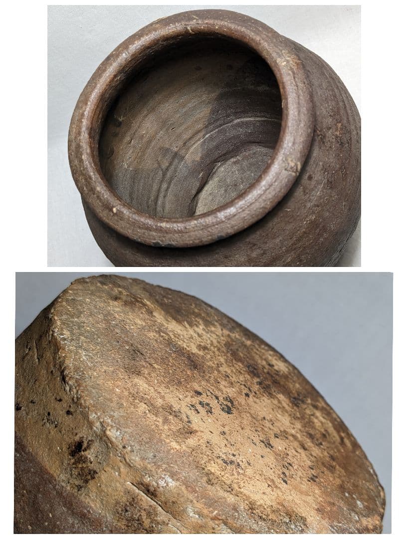 江戸中期 古越前 壺 越前焼 壷 置物 骨董品 種壺 コレクション アンティーク