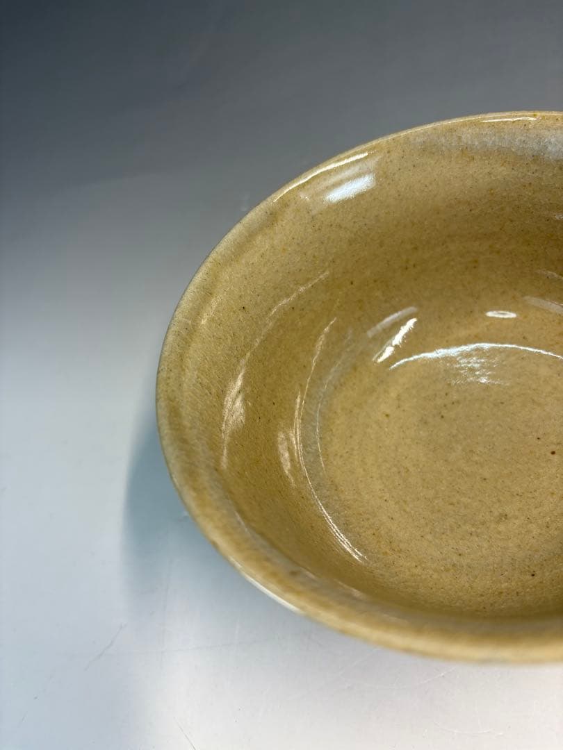 【中古品】膳所焼　色絵八ツ橋茶碗（共箱）USED〈税込•送料込〉