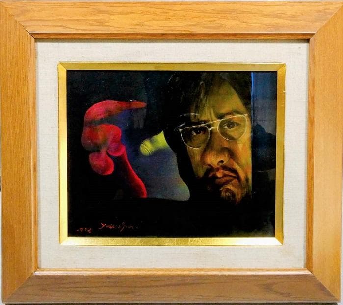 今村幸生 自筆肉筆 真作 油絵作品　自画像　直筆サイン 年記（1972）入り