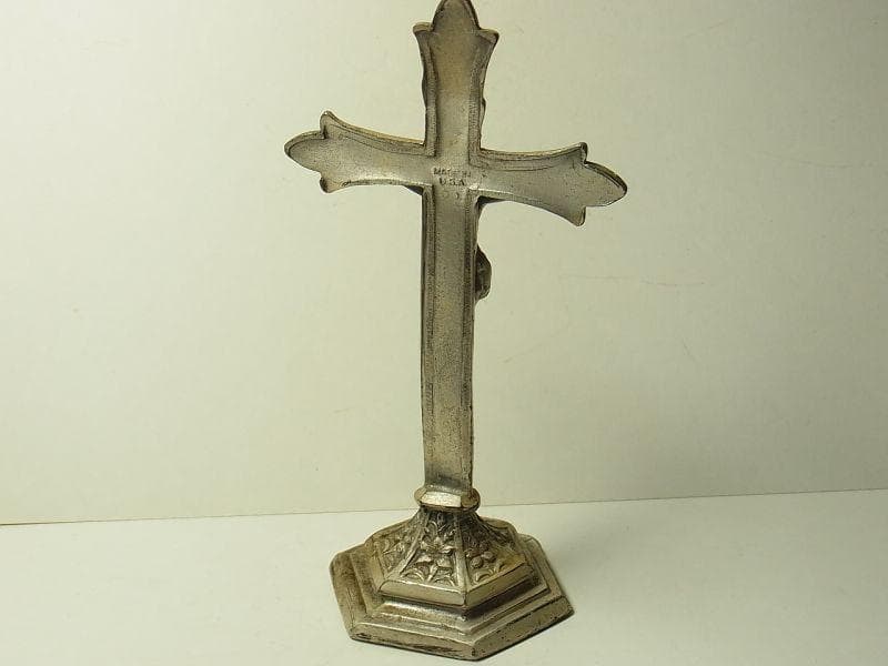 c1347 アメリカ アンティーク 自立クロス 艶消し USA 17.5cm