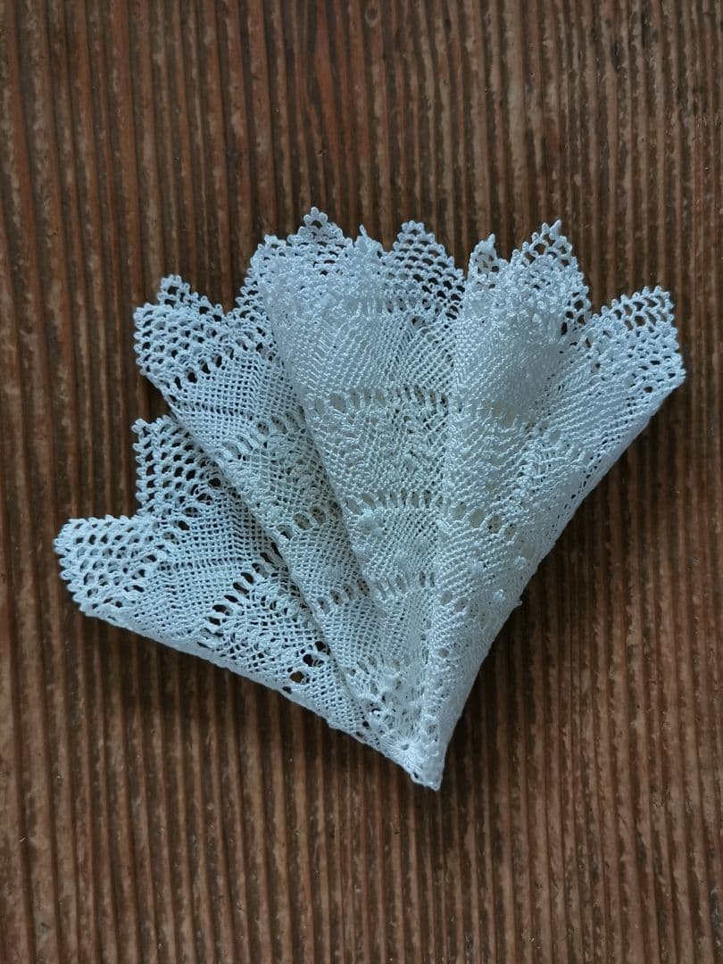 ヴィンテージ アルメニアン&タティング&クロシェレース 花型/星型ドイリー 細雪
