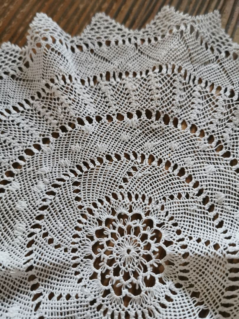 ヴィンテージ アルメニアン&タティング&クロシェレース 花型/星型ドイリー 細雪