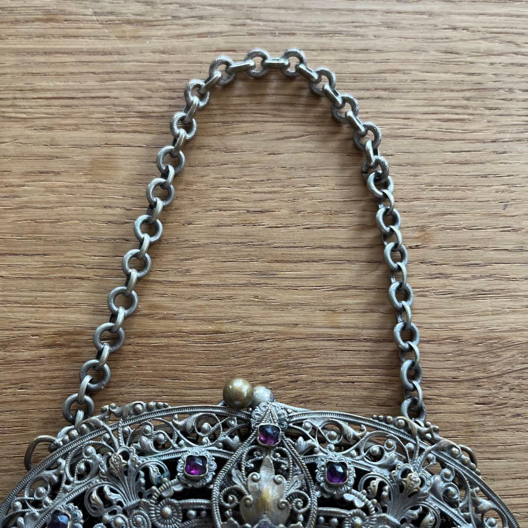 クリスマスSALE アンティーク　ヴィクトリアン　メッシュ　パース　入れ