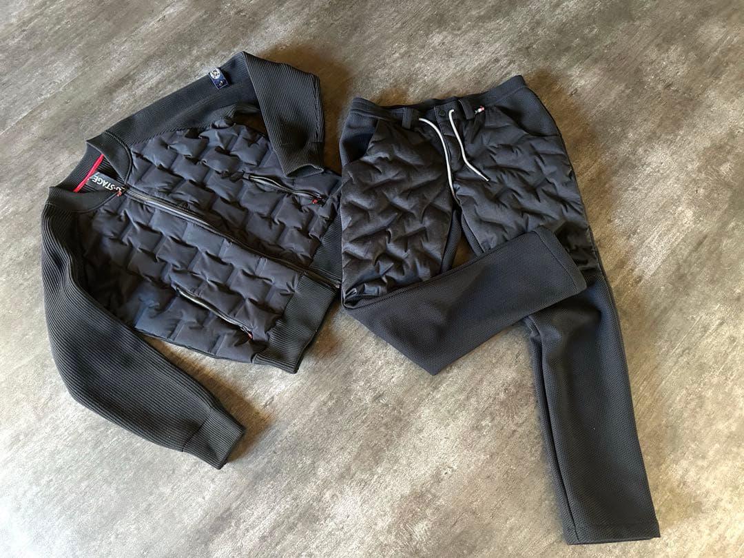 ブラック キルティング ジャケット パンツ セット