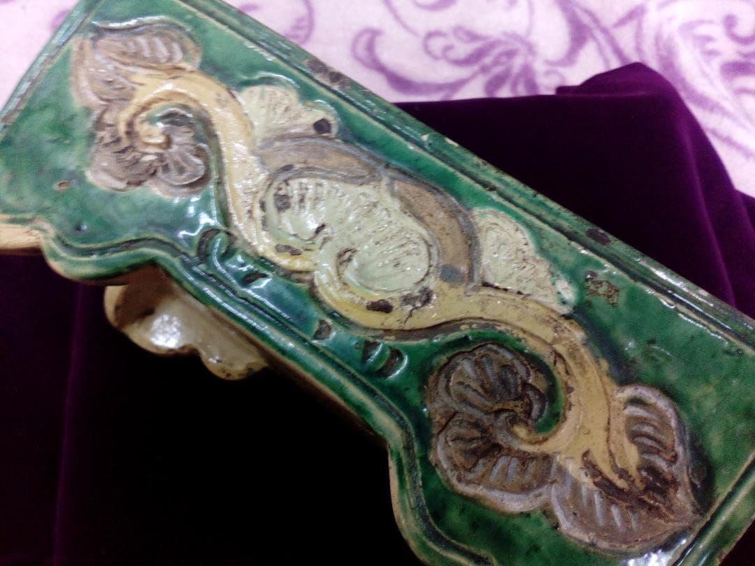 江戸時代中期源内焼極稀少博物館級勢州蔵出讃岐高松藩御用窯当時物葵唐草模様香炉