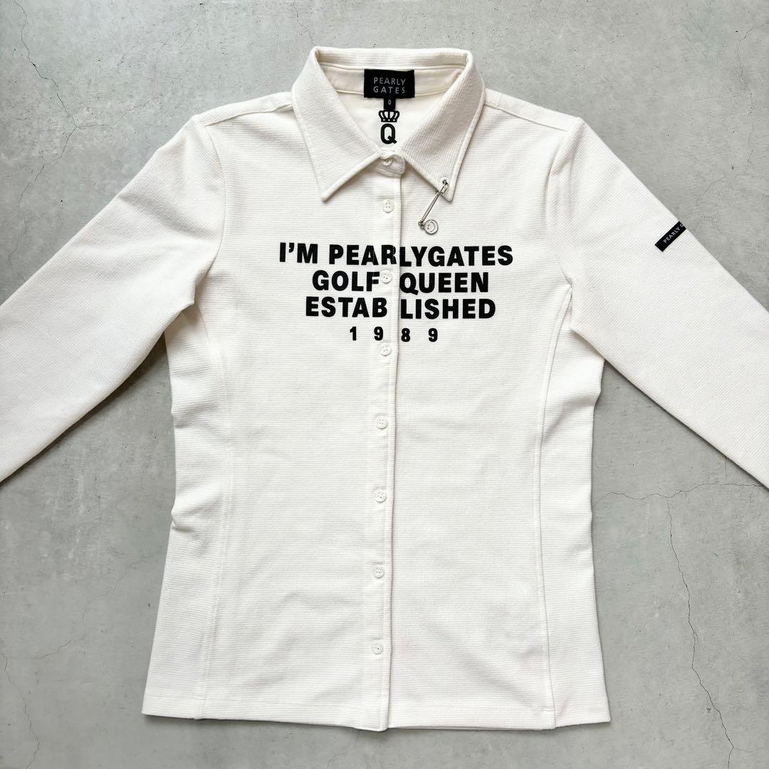 PEARLY GATES 韓国パーリーゲイツ 長袖シャツ ロゴチャーム 刺繍 0