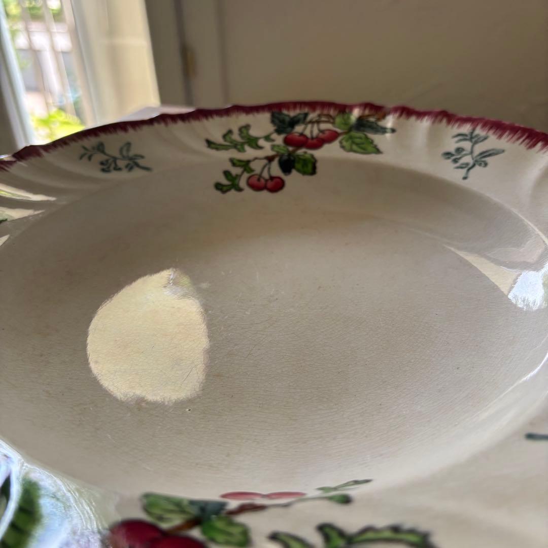 ロンウィ 深皿 29㎝ さくらんぼ プレート大皿 フランスアンティーク