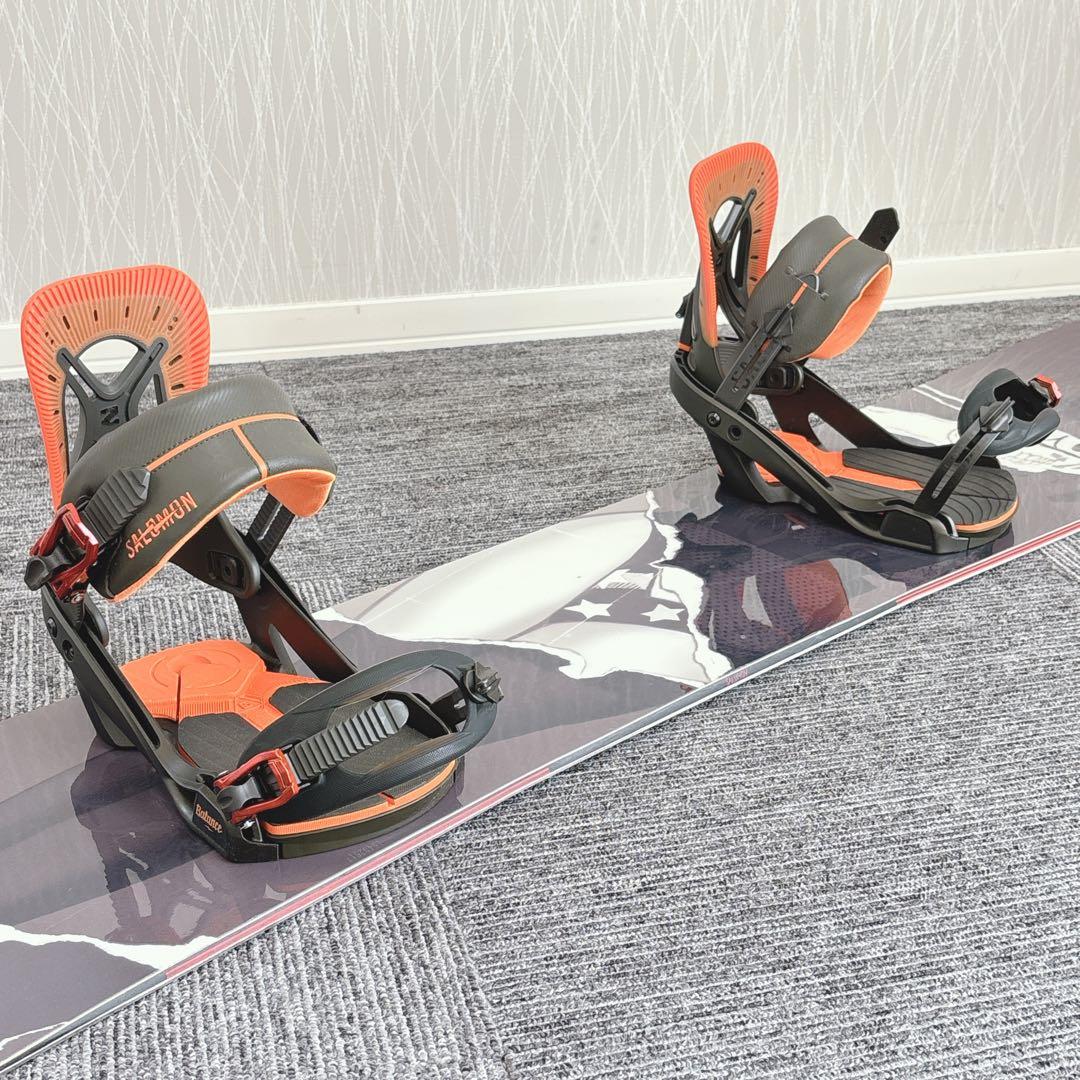 83美品❗️超豪華❗️サロモン メンズスノーボードセット★スノボ154cm+ビン付