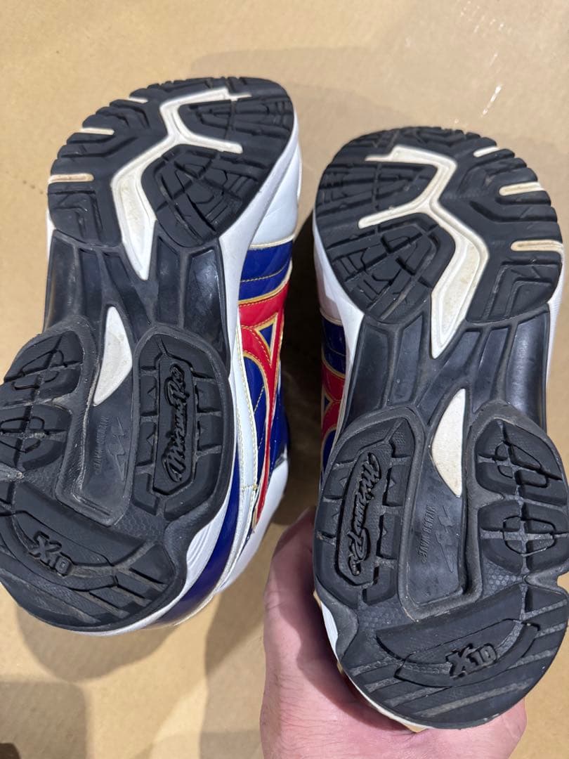 (オーダー品)Mizuno グローバルエリートト青/白/赤(美品)ネーム入り