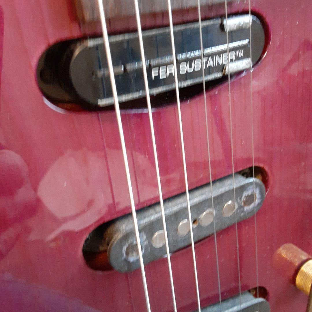 FERNANDES エレキ　サスティナー 付きギターパープル　ゴトーペグ