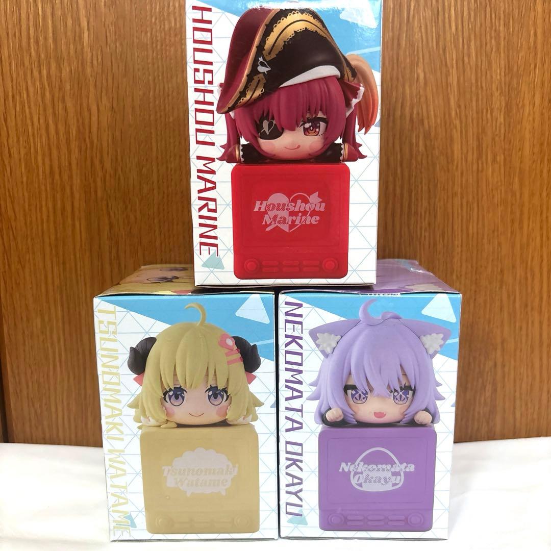 ホロライブひっかけフィギュア 角巻わため 猫又おかゆ 宝鐘マリン 3種セット