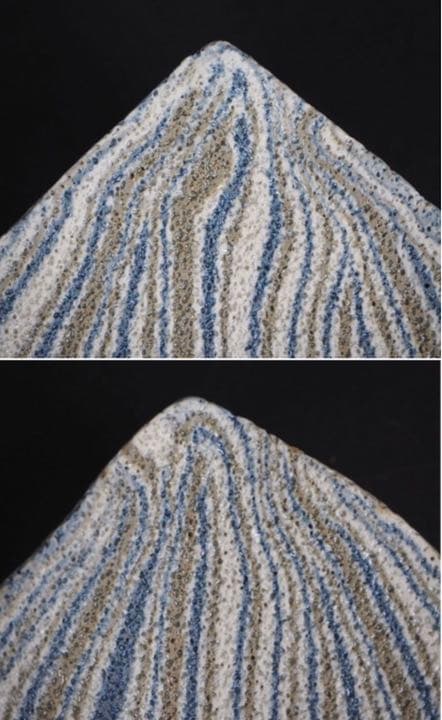 送料無料人間国宝【松井康成】造 練上げ嘯裂文葉皿２枚 幻の傑作 共箱 本物保証