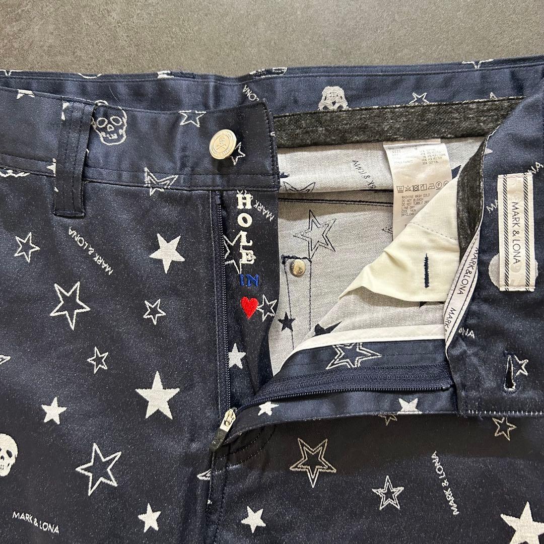 MARK &LONA マーク&ロナ ゴルフパンツ メンズ Mサイズ ネイビー色