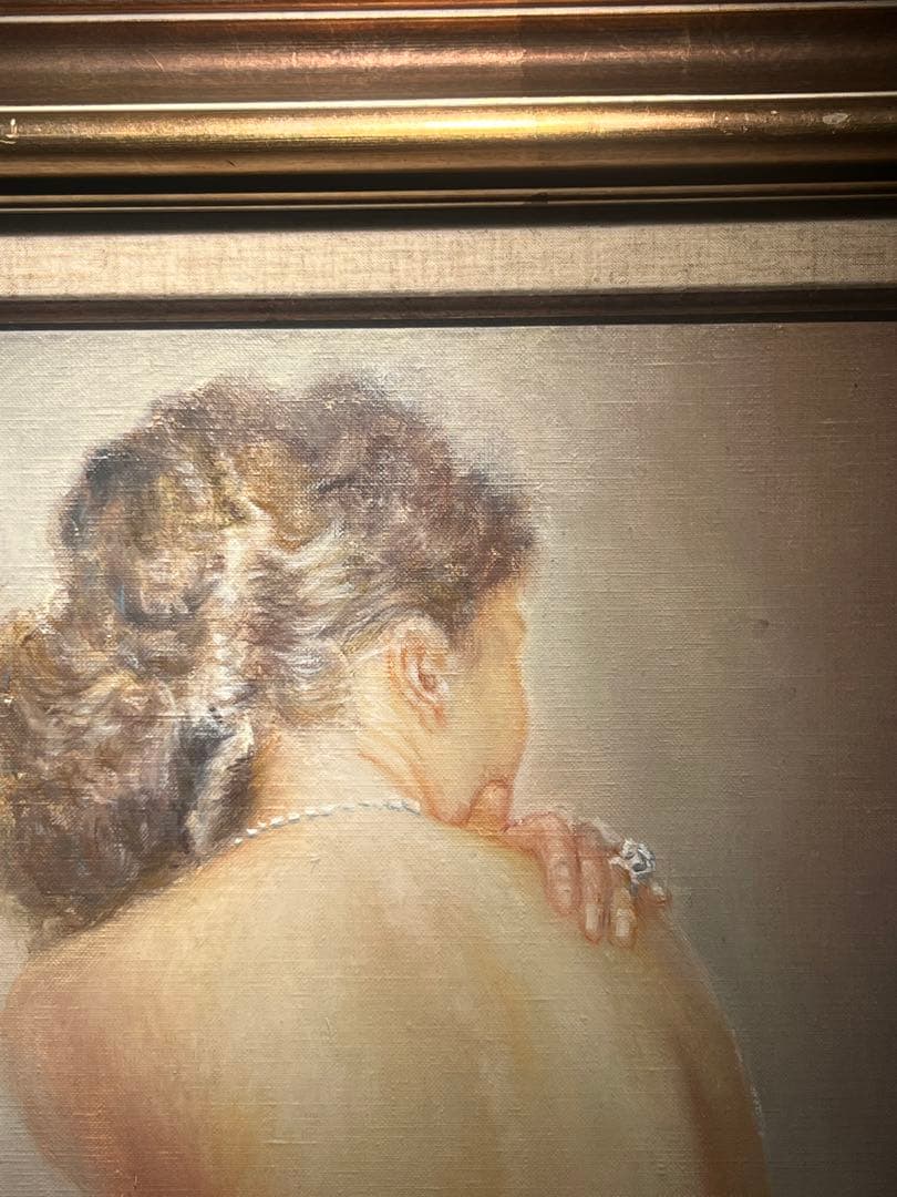 肉筆油彩画【裸婦画】直筆サインあり