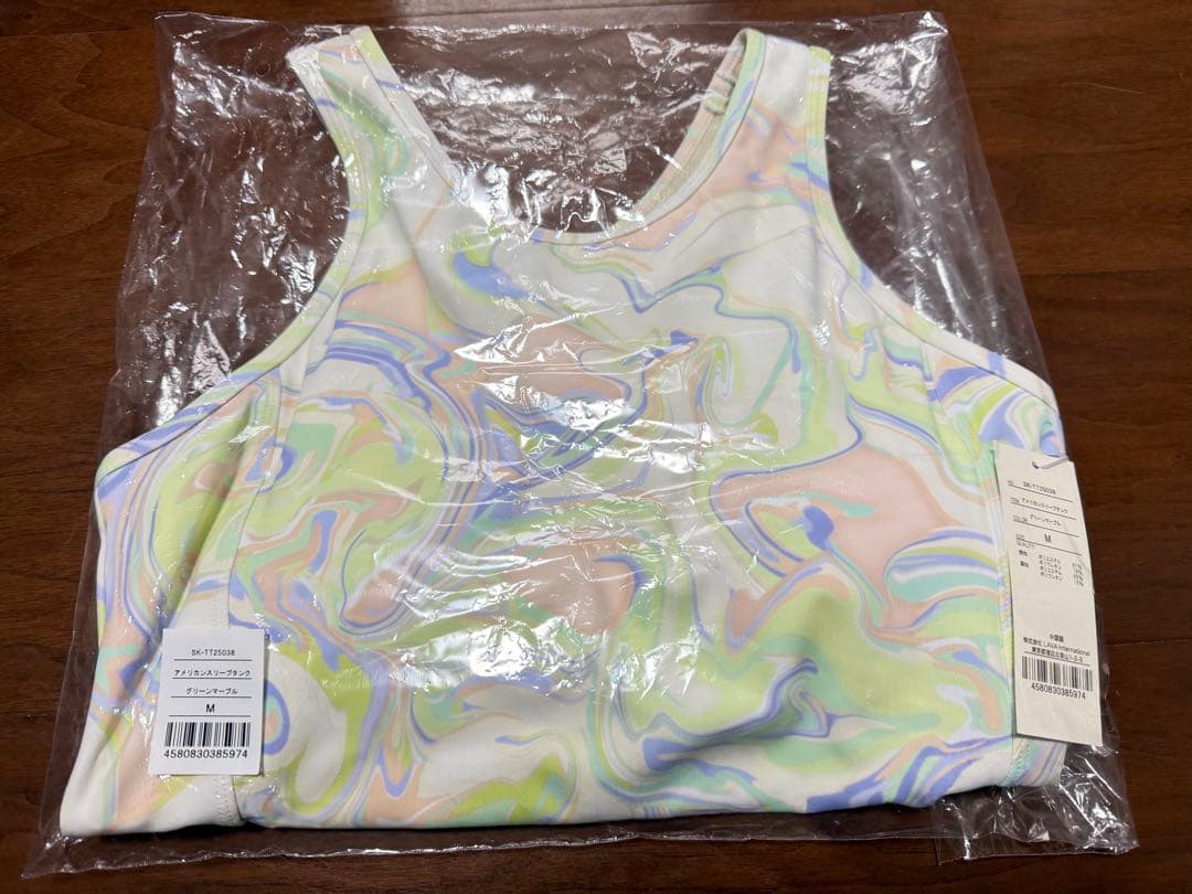 【SUKALA】アメリカンスリーブタンク グリーンマーブルMサイズ