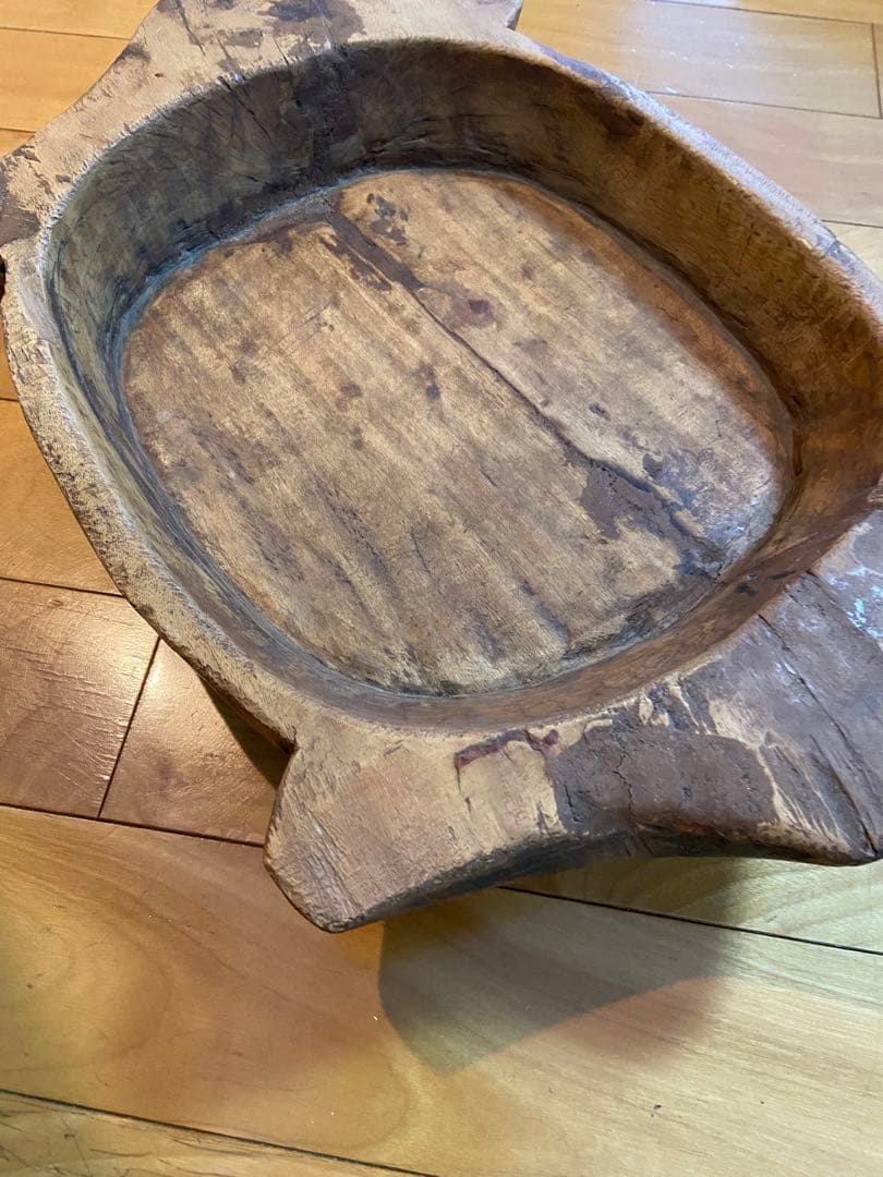 250–300年 済州島古木 盆｜李朝期｜高密度材の重量感・朝鮮古美術