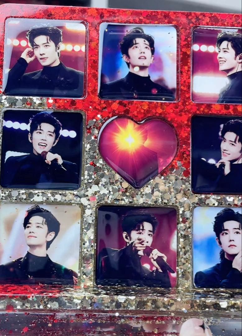 新作❣️肖戦 2番スタジオ　新両面レジン九宫格玄関置物❣️3点❣️確認用0119