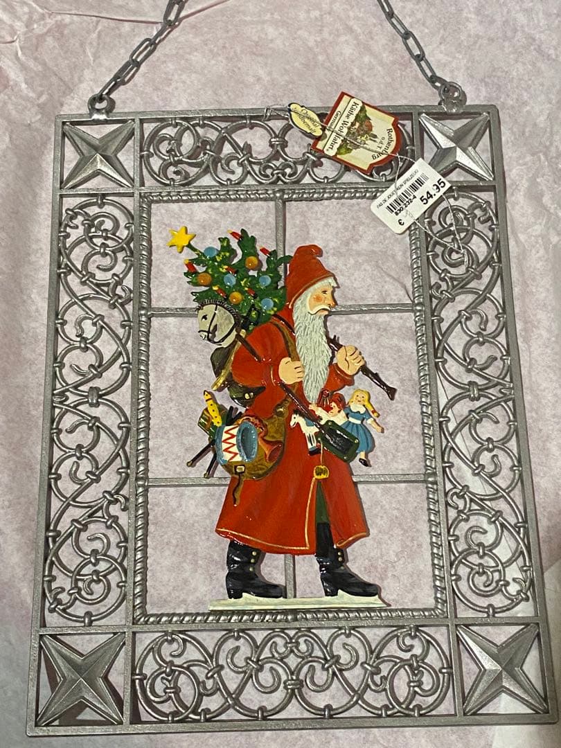 サンタクロースの金属製装飾プレート