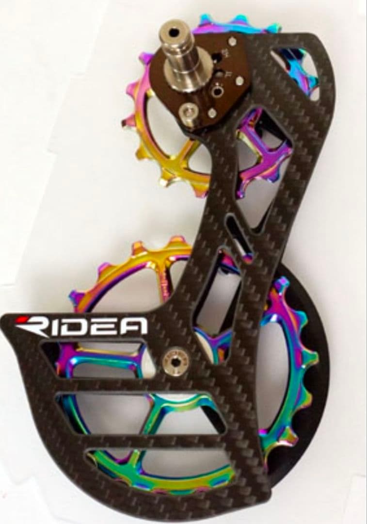 RIDEAカーボンリアディレーラーケージE60 TiNコーティングプーリー