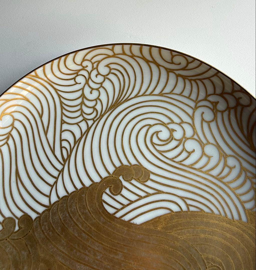 【東哉】京焼・清水焼　皿　波濤