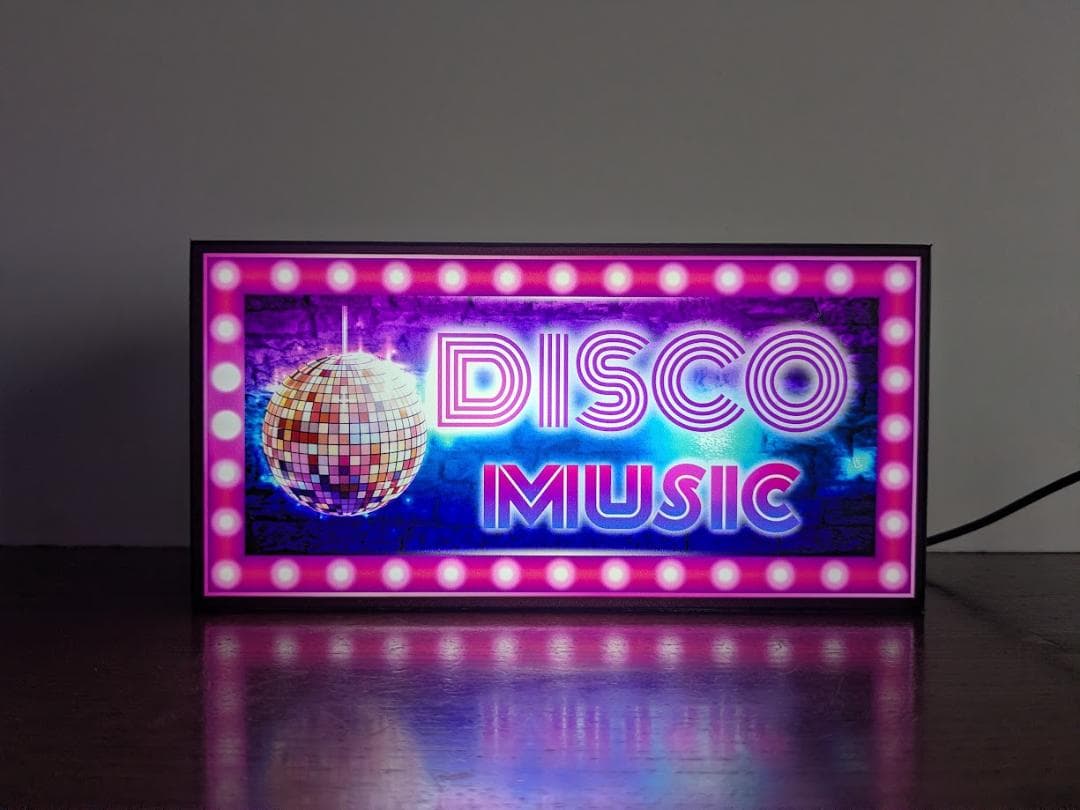 【Lサイズ】ディスコ クラブ ダンス 80s 看板 置物 雑貨 ライトBOX