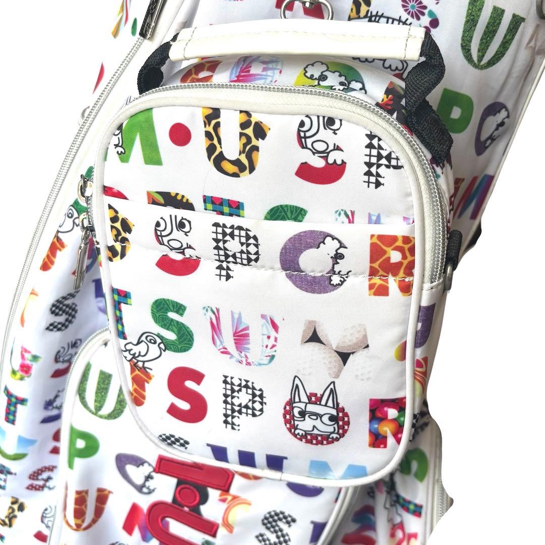 極美品✨M・U SPORTS キャディバッグ レディース ロゴ柄 ホワイト系
