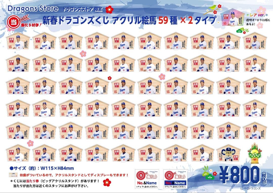 2024年　中日ドラゴンズ　当たりアクスタ　大野雄大