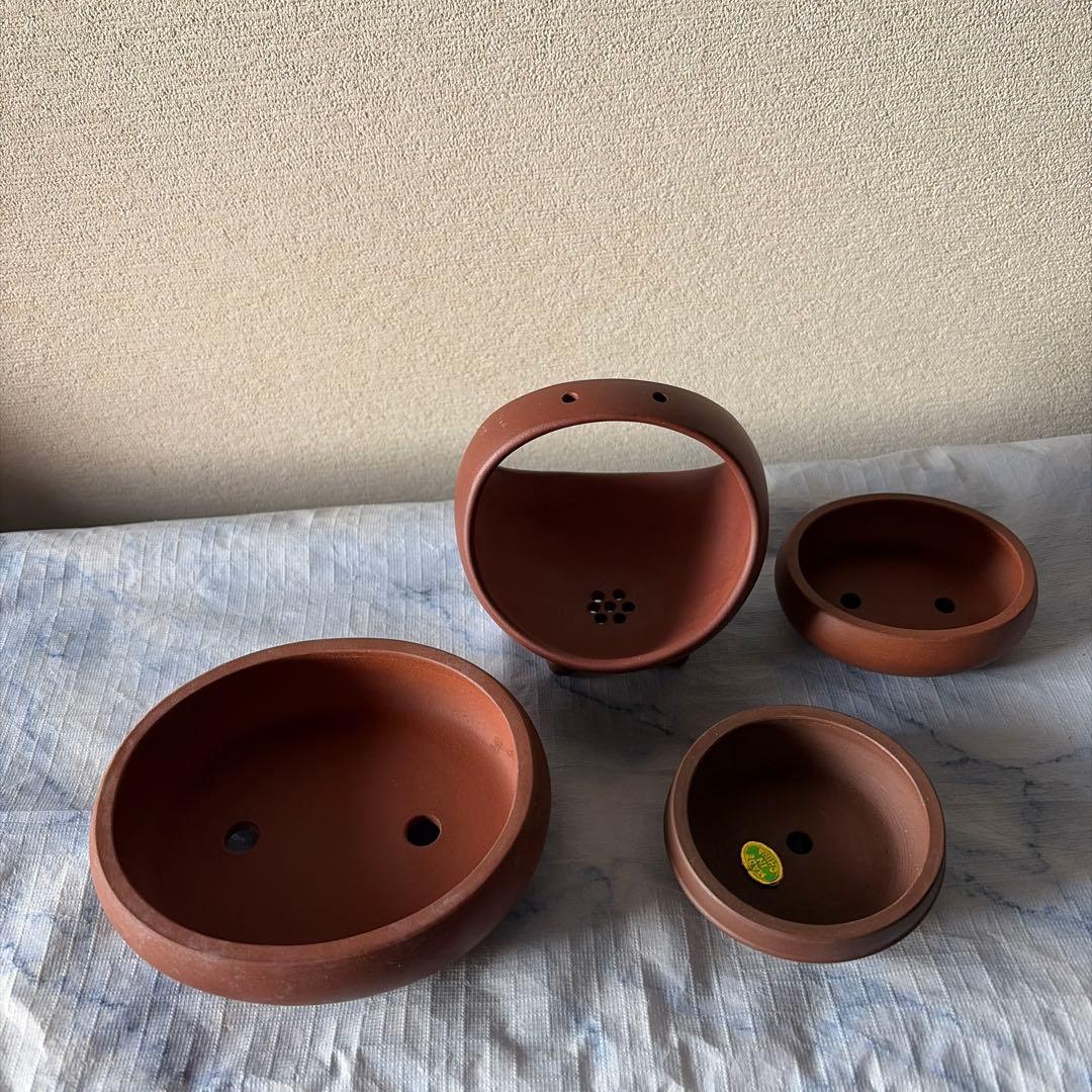 中国宜興　宜興　植木鉢　中国　朱泥　盆栽　アンティーク　盆景