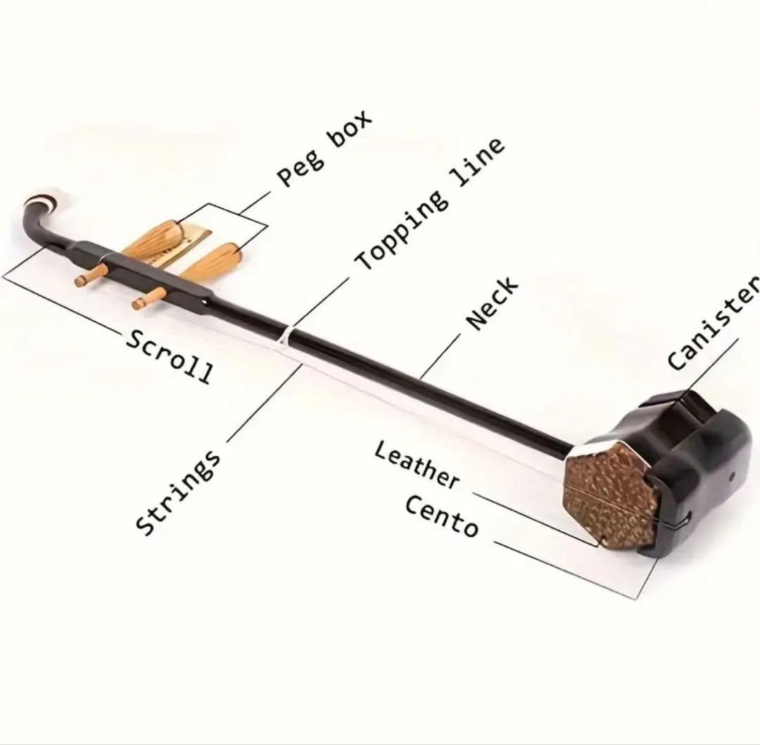 新品 二胡 ケース付き 弦楽器 伝統 中国音楽 無垢材 フルセット
