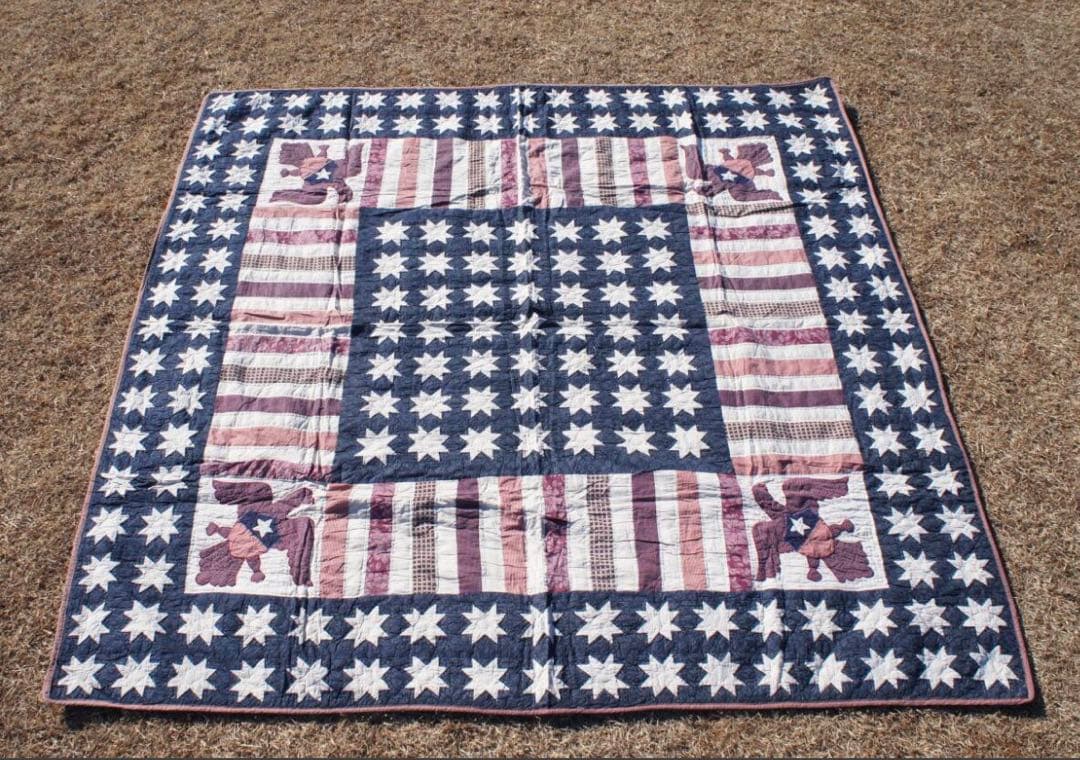 ヴィンテージ 星条旗　キルト　アンティーク