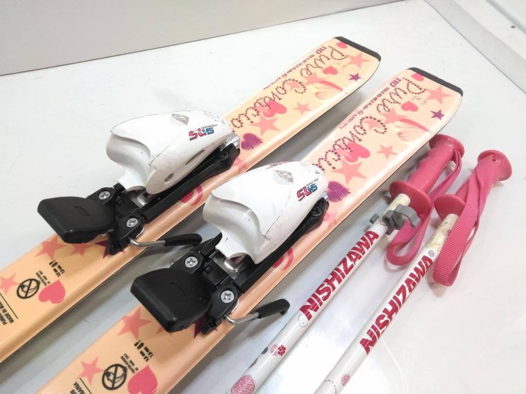 女の子 ジュニアスキー4点セット ピュアコンシャス 110cmブーツ 22cm◇